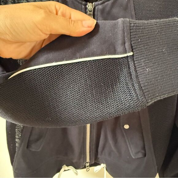 Comme Ca Ism Contemporary Mesh Mixed Media Details Bomber Jacket in Black M - Picture 14 of 14